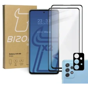 Kup Bizon Glass Edge 2x edzett üveg + lencsevédő Samsung Galaxy A72 5G fekete - BIZ7561 - {ean13} - Sklep Home Screen