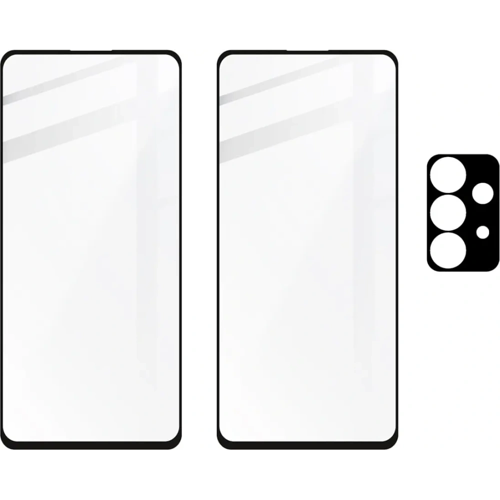 2x szkło hartowane Bizon Glass Edge + ochrona na obiektyw Samsung Galaxy A72 5G czarne