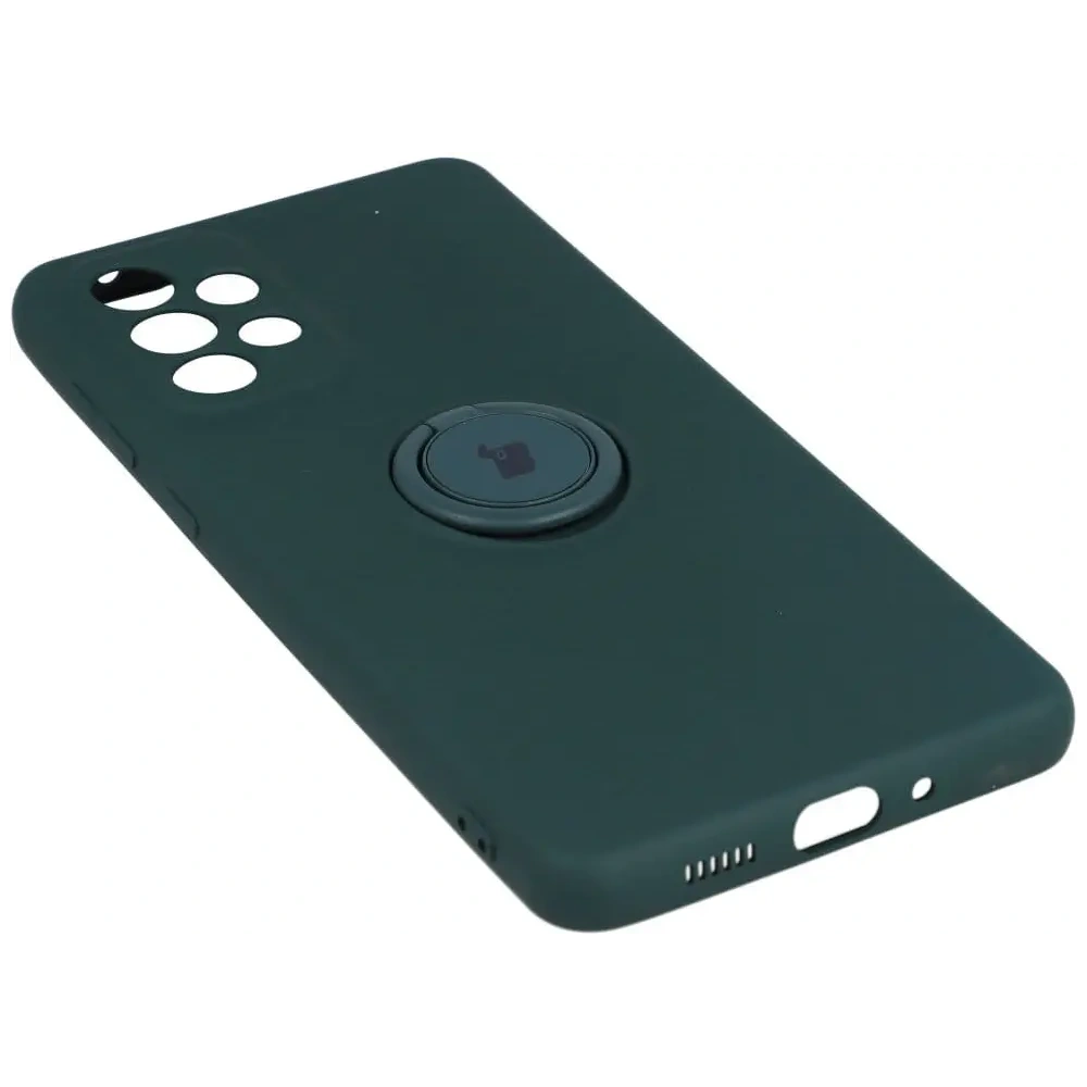 Etui Bizon Case Silicone Ring do Samsung Galaxy A73 5G ciemnozielone