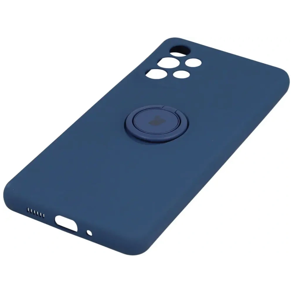 Etui Bizon Case Silicone Ring do Samsung Galaxy A73 5G granatowe