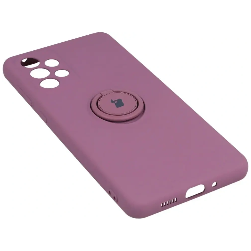Etui Bizon Case Silicone Ring do Samsung Galaxy A73 5G ciemnofioletowe
