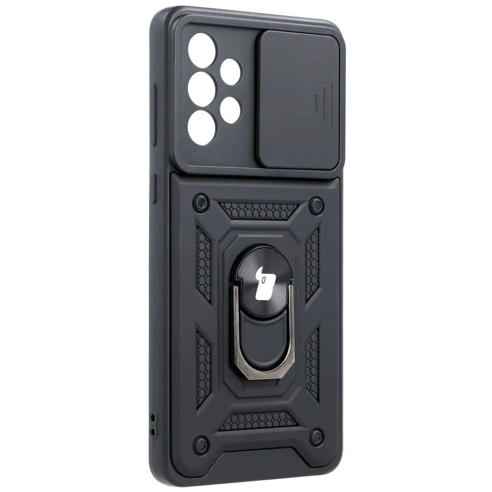 Etui Bizon Case CamShield Ring do Samsung Galaxy A73 5G czarne