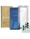 Szkło hartowane Bizon Glass Edge - [2 PACK] + ochrona na obiektyw Samsung Galaxy A73 czarne