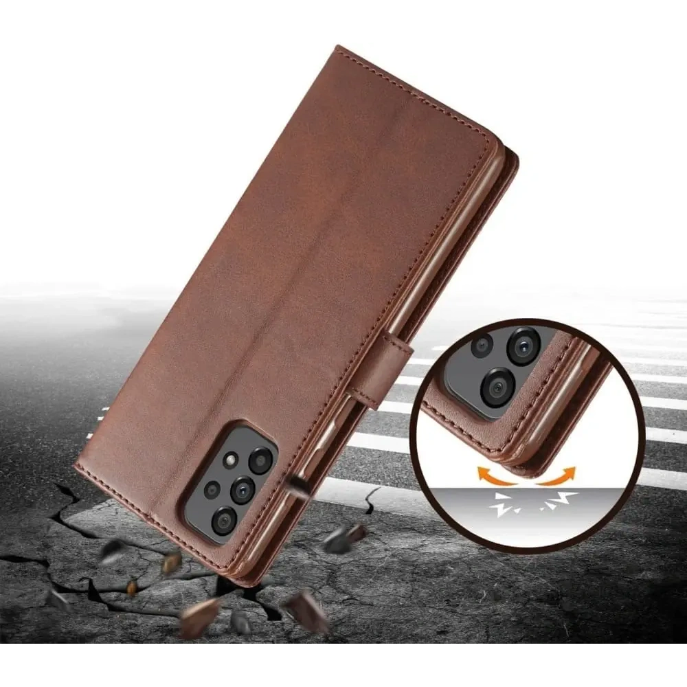 Etui Bizon Case Wallet do Samsung Galaxy A73 5G ciemnobrązowe