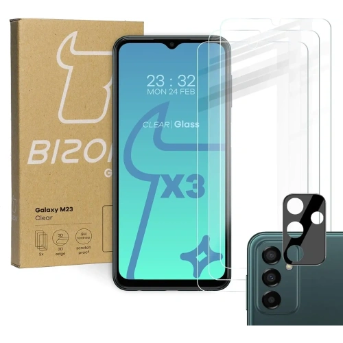 Kup Bizon Glas Klar 3x gehärtetes Glas + Linsenglas Samsung Galaxy M13 / M23 5G - BIZ7577 - {ean13} - Sklep Home Screen
