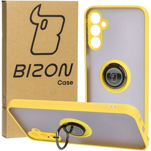 Kup Bizon Case Hybrid Ring Samsung Galaxy M14 5G fumuriu cu un cadru galben - BIZ1278 - {ean13} - Sklep Home Screen