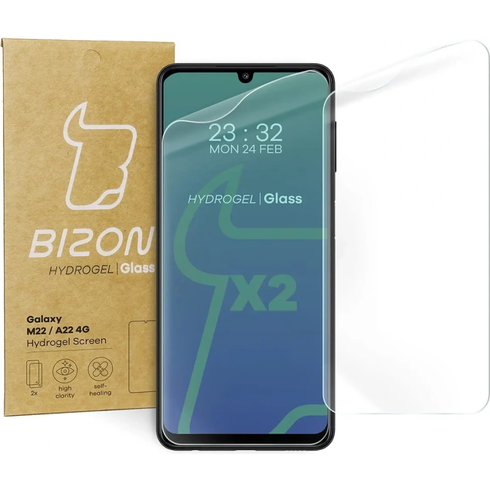 Folia hydrożelowa na ekran Bizon Glass Hydrogel Samsung Galaxy M22 / A22 4G [2 PACK]