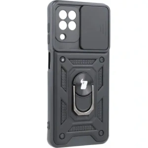 Etui Bizon Case CamShield Ring do Galaxy A22 4G / M22, czarne
