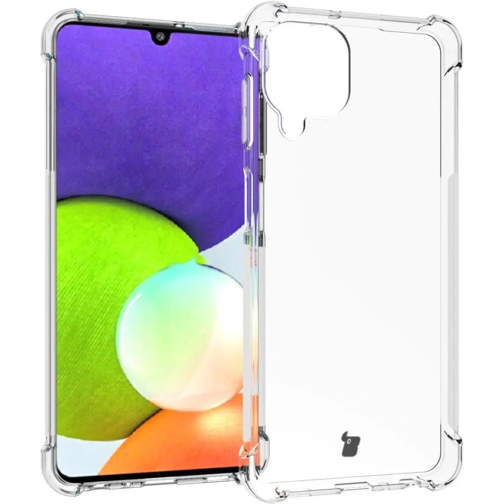 Etui + 2x szkło na ekran + szkło na obiektyw Bizon Case Clear Pack do Samsung Galaxy A22 4G / M22 przezroczyste