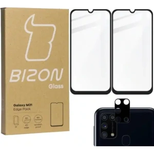 Kup Bizon Glass Edge 2x sticlă temperată + protecție pentru obiectiv Samsung Galaxy M31 negru - BIZ7594 - {ean13} - Sklep Home Screen