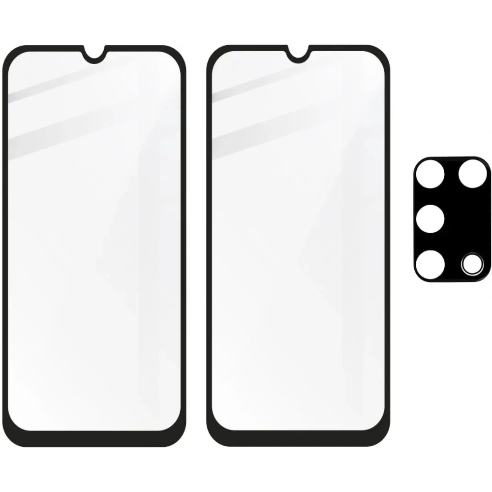 2x szkło hartowane Bizon Glass Edge + ochrona na obiektyw Samsung Galaxy M31 czarne