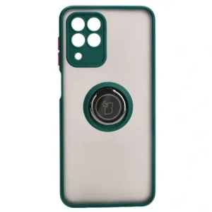 Kup Etui z uchwytem na palec Bizon Case Hybrid Ring do Samsung Galaxy M33 5G przydymione z ciemnozieloną ramką - BIZ7599 - {ean13} - Sklep Home Screen