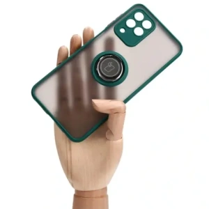 Kup Bizon Case Hybrid Ring Samsung Galaxy M33 5G rauchig mit einem dunkelgrünen Rahmen - BIZ7599 - {ean13} - Sklep Home Screen