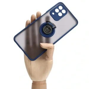 Kup Etui z uchwytem na palec Bizon Case Hybrid Ring do Samsung Galaxy M33 5G przydymione z granatową ramką - BIZ1333 - {ean13} - Sklep Home Screen