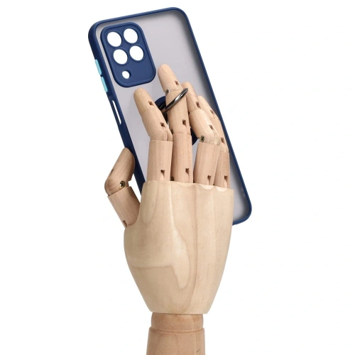 Kup Etui s úchytem na prst Bizon Case Hybrid Ring pro Samsung Galaxy M33 5G kouřové s modrým rámečkem - BIZ1333 - {ean13} - Sklep Home Screen