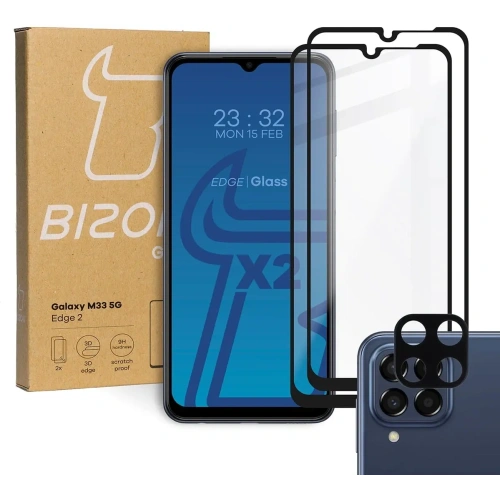 Kup BIZON Edge 2 2x sticlă pentru ecran + sticlă pentru cameră Samsung Galaxy M33 5G - BIZ1334 - {ean13} - Sklep Home Screen