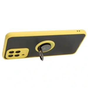 Kup Etui z uchwytem na palec Bizon Case Hybrid Ring do Samsung Galaxy M33 5G przydymione z żółtą ramką - BIZ1340 - {ean13} - Sklep Home Screen