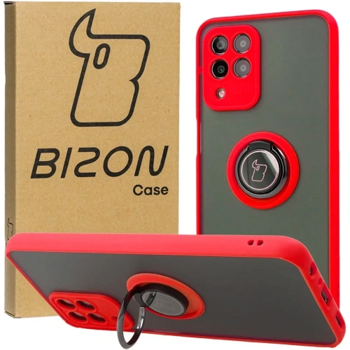 Kup Etui z uchwytem na palec Bizon Case Hybrid Ring do Samsung Galaxy M33 5G przydymione z czerwoną ramką - BIZ1341 - {ean13} - Sklep Home Screen