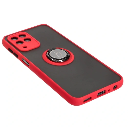 Kup Etui s úchopem na prst Bizon Case Hybrid Ring pro Samsung Galaxy M33 5G kouřové s červeným rámem - BIZ1341 - {ean13} - Sklep Home Screen