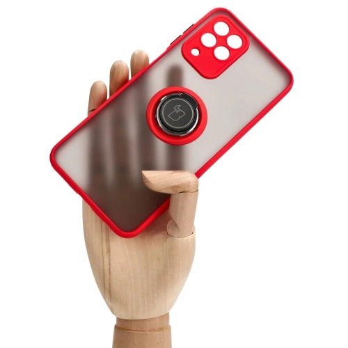 Kup Etui s úchopem na prst Bizon Case Hybrid Ring pro Samsung Galaxy M33 5G kouřové s červeným rámem - BIZ1341 - {ean13} - Sklep Home Screen