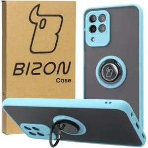 Kup Etui z uchwytem na palec Bizon Case Hybrid Ring do Samsung Galaxy M33 5G przydymione z jasnoniebieską ramką - BIZ1342 - {ean13} - Sklep Home Screen