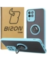 Etui z uchwytem na palec Bizon Case Hybrid Ring do Samsung Galaxy M33 5G przydymione z jasnoniebieską ramką