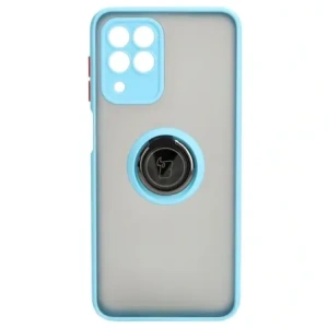 Kup Etui z uchwytem na palec Bizon Case Hybrid Ring do Samsung Galaxy M33 5G przydymione z jasnoniebieską ramką - BIZ1342 - {ean13} - Sklep Home Screen
