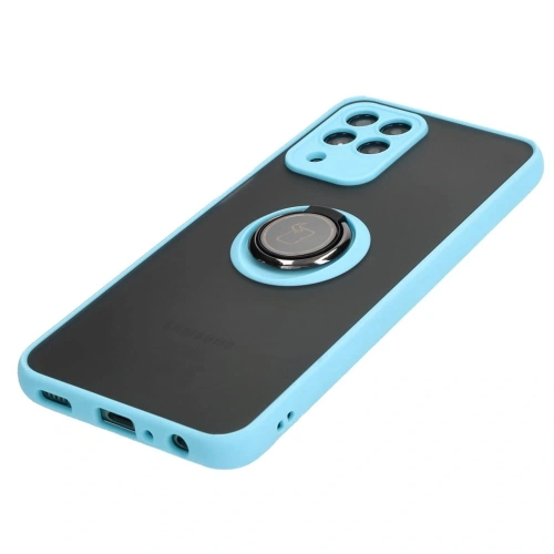 Kup Etui z uchwytem na palec Bizon Case Hybrid Ring do Samsung Galaxy M33 5G przydymione z jasnoniebieską ramką - BIZ1342 - {ean13} - Sklep Home Screen