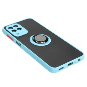 Kup Etui z uchwytem na palec Bizon Case Hybrid Ring do Samsung Galaxy M33 5G przydymione z jasnoniebieską ramką - BIZ1342 - {ean13} - Sklep Home Screen