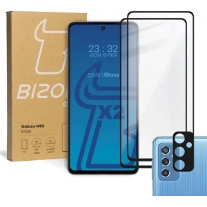 Kup Bizon Glass Edge 2x gehärtetes Glas + Linsen-Schutz Samsung Galaxy M52 schwarz - BIZ7619 - {ean13} - Sklep Home Screen