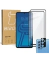 Bizon Glass Edge 2x gehärtetes Glas + Linsen-Schutz Samsung Galaxy M52 schwarz