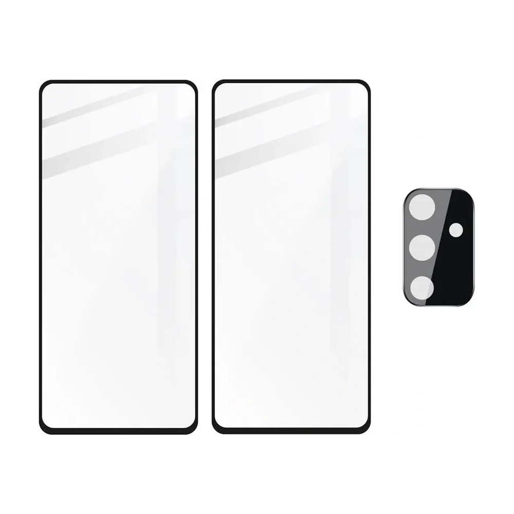 2x szkło hartowane Bizon Glass Edge + ochrona na obiektyw Samsung Galaxy M52 czarne