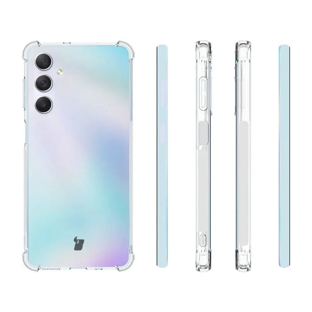 Etui + 2x szkło na ekran + szkło na obiektyw Bizon Case Clear Pack do Samsung Galaxy M54 5G przezroczyste