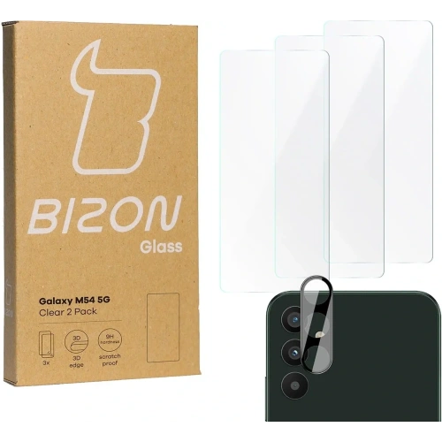 Kup BIZON Clear 2 Pachet 3x sticlă de ecran + sticlă pentru cameră Samsung Galaxy M54 5G - BIZ7654 - {ean13} - Sklep Home Screen
