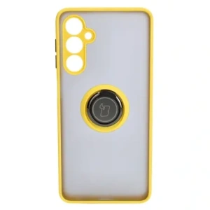 Kup Etui z uchwytem na palec Bizon Case Hybrid Ring do Samsung Galaxy M54 5G przydymione z żółtą ramką - BIZ1409 - {ean13} - Sklep Home Screen