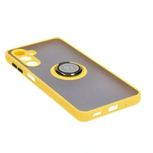 Kup Etui z uchwytem na palec Bizon Case Hybrid Ring do Samsung Galaxy M54 5G przydymione z żółtą ramką - BIZ1409 - {ean13} - Sklep Home Screen