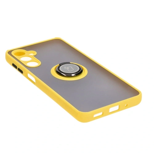 Kup Etui s úchopem na prst Bizon Case Hybrid Ring do Samsung Galaxy M54 5G kouřové s žlutým rámem - BIZ1409 - {ean13} - Sklep Home Screen