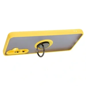 Kup Etui s úchopem na prst Bizon Case Hybrid Ring do Samsung Galaxy M54 5G kouřové s žlutým rámem - BIZ1409 - {ean13} - Sklep Home Screen