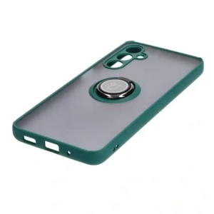 Kup Etui z uchwytem na palec Bizon Case Hybrid Ring do Samsung Galaxy M54 5G przydymione z ciemnozieloną ramką - BIZ7662 - {ean13} - Sklep Home Screen