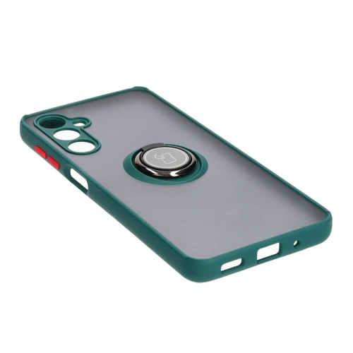 Kup Etui z uchwytem na palec Bizon Case Hybrid Ring do Samsung Galaxy M54 5G przydymione z ciemnozieloną ramką - BIZ7662 - {ean13} - Sklep Home Screen