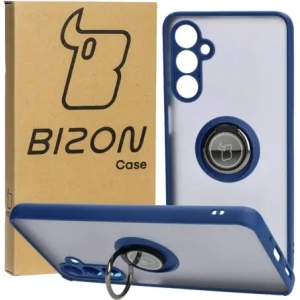 Kup Etui z uchwytem na palec Bizon Case Hybrid Ring do Samsung Galaxy M54 5G przydymione z granatową ramką - BIZ7663 - {ean13} - Sklep Home Screen