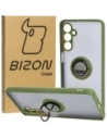 Etui z uchwytem na palec Bizon Case Hybrid Ring do Samsung Galaxy M54 5G przydymione z zieloną ramką
