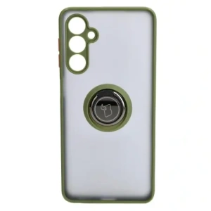 Kup Etui z uchwytem na palec Bizon Case Hybrid Ring do Samsung Galaxy M54 5G przydymione z zieloną ramką - BIZ7665 - {ean13} - Sklep Home Screen