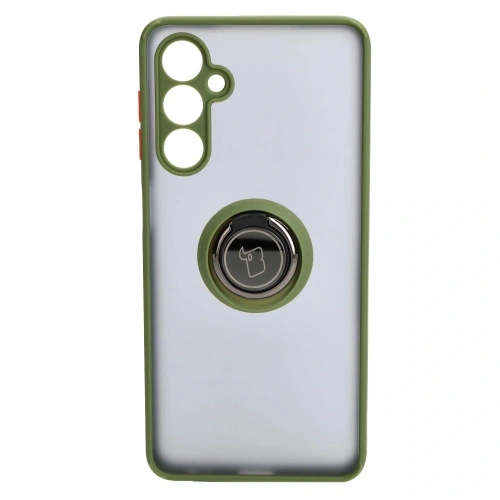 Kup Etui z uchwytem na palec Bizon Case Hybrid Ring do Samsung Galaxy M54 5G przydymione z zieloną ramką - BIZ7665 - {ean13} - Sklep Home Screen
