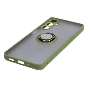 Kup Etui z uchwytem na palec Bizon Case Hybrid Ring do Samsung Galaxy M54 5G przydymione z zieloną ramką - BIZ7665 - {ean13} - Sklep Home Screen