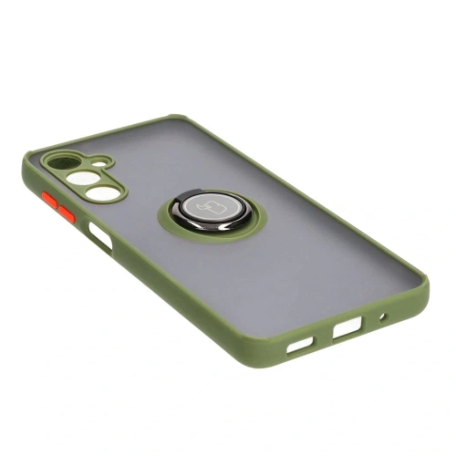 Kup Etui z uchwytem na palec Bizon Case Hybrid Ring do Samsung Galaxy M54 5G przydymione z zieloną ramką - BIZ7665 - {ean13} - Sklep Home Screen