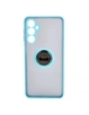Kup Etui z uchwytem na palec Bizon Case Hybrid Ring do Samsung Galaxy M54 5G przydymione z jasnoniebieską ramką - BIZ7666 - {ean13} - Sklep Home Screen