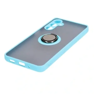 Kup Etui z uchwytem na palec Bizon Case Hybrid Ring do Samsung Galaxy M54 5G przydymione z jasnoniebieską ramką - BIZ7666 - {ean13} - Sklep Home Screen