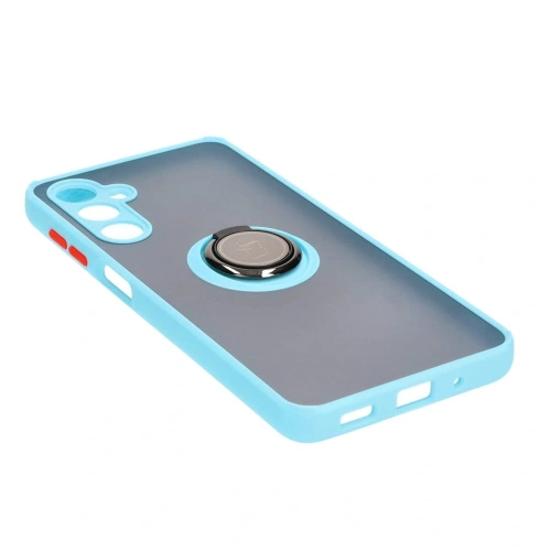 Kup Etui z uchwytem na palec Bizon Case Hybrid Ring do Galaxy M54 5G, przydymione z jasnoniebieską ramką - BIZ7666 - {ean13} - Sklep Home Screen