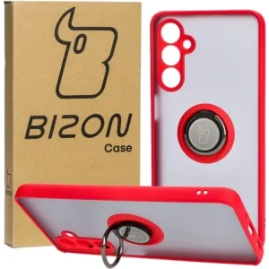 Kup Etui z uchwytem na palec Bizon Case Hybrid Ring do Samsung Galaxy M54 5G przydymione z czerwoną ramką - BIZ7668 - {ean13} - Sklep Home Screen